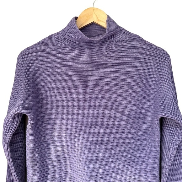 Bartolini Made In Italy Cashmere Blend Mock Neck Purple Sweater, Small - Picture 2 of 8